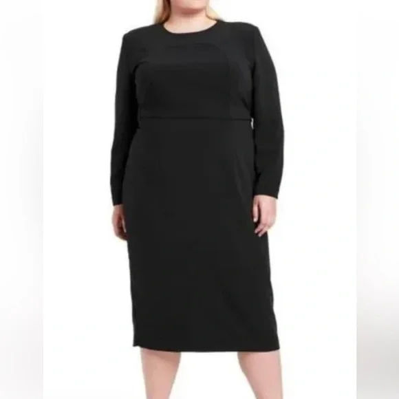 Sergio Hudson Dresses | Sergio Hudson - Strong Shoulder Black Midi Dress | Color: Black | Size: 4x | Popyzel55's Closet Sergio Hudson Dresses | Sergio Hudson - Strong Shoulder Black Midi Dress | Color: Black | Size: 4x | Popyzel55's Closet